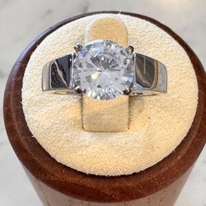 2 carat brilliant cut cubic zirconia MJI sterling silver ring. Size 6 3/4.